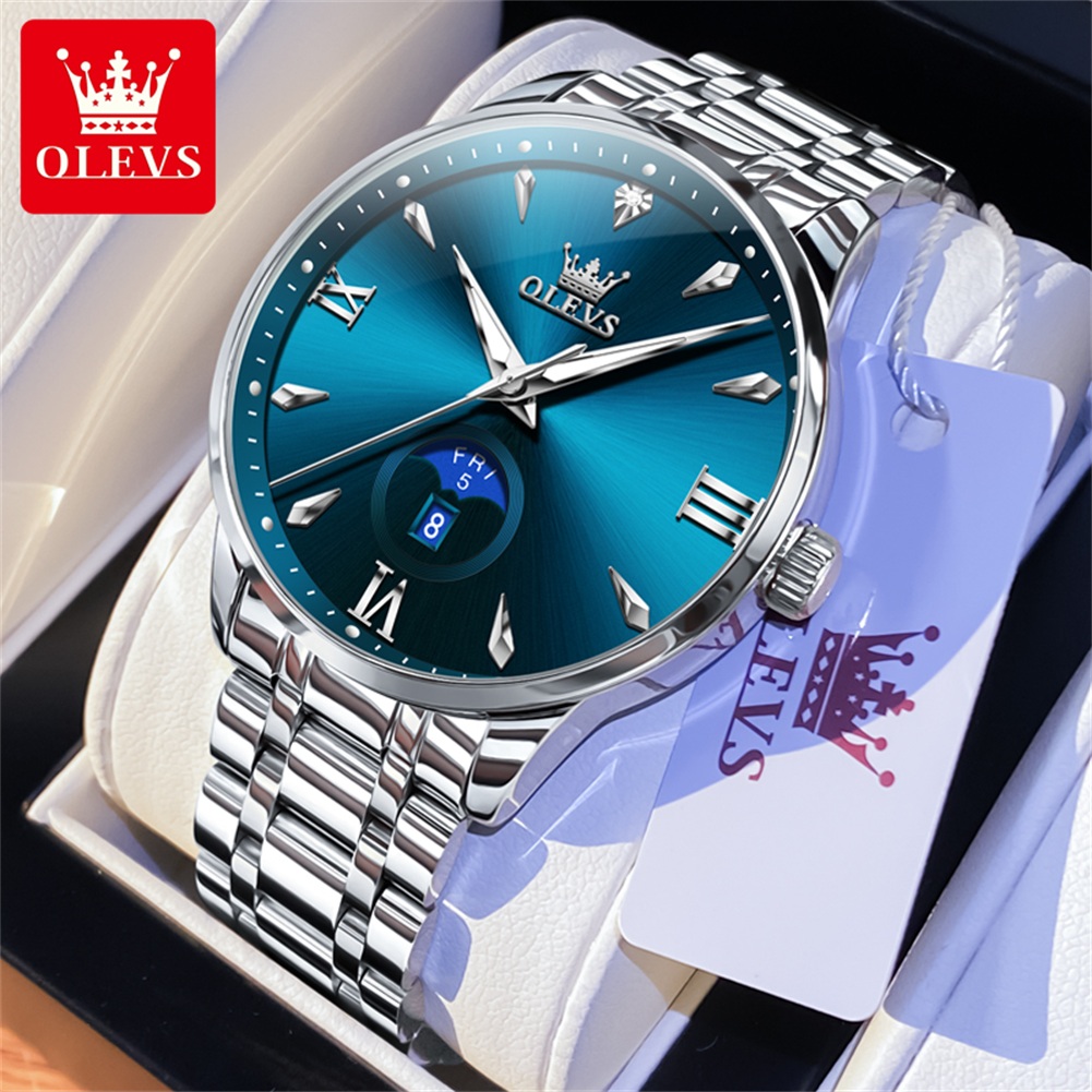 OLEVS Moon Phase 남성용 시계 달력 30m - Luxury Watch Brands 리뷰 및 가격