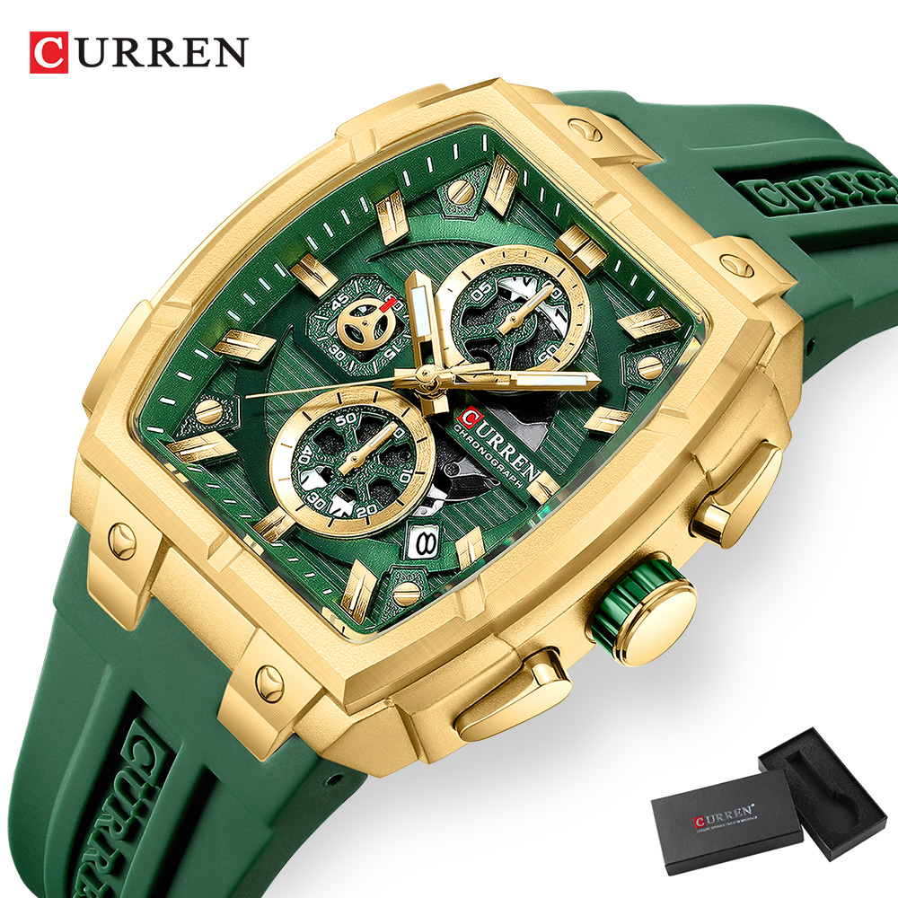 CURREN 남성용 럭셔리 빈티지 시계, 실리콘 스트랩 - Luxury Watch With Bracelet 리뷰 및 가격