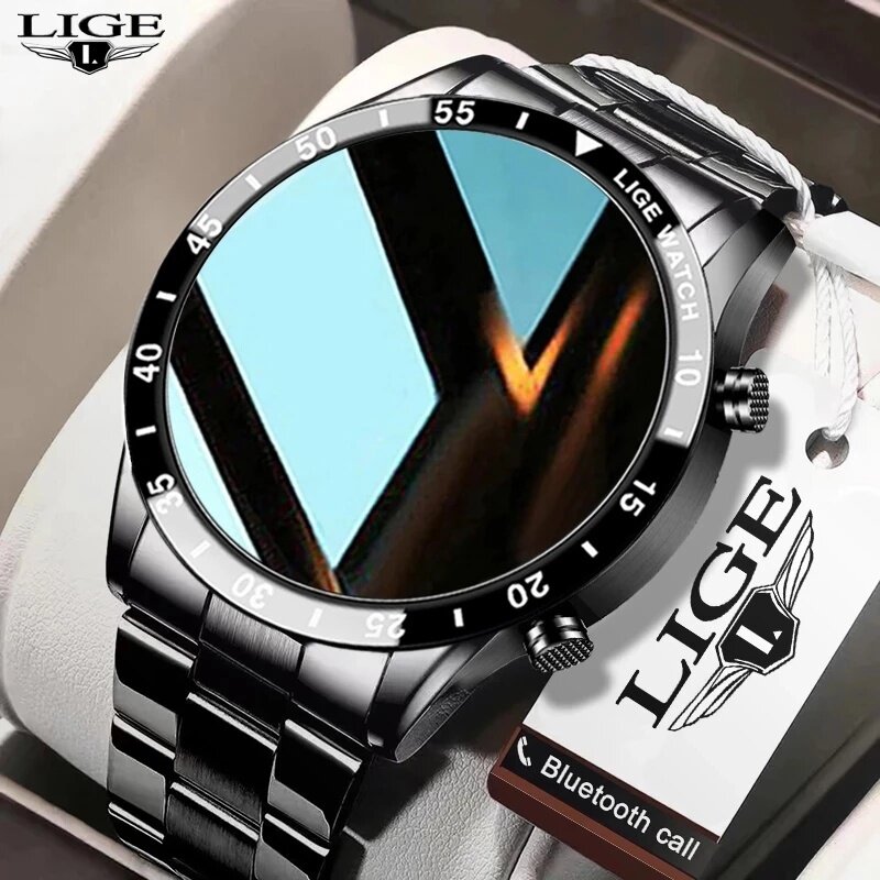 LIGE 새로운 블루투스 통화 스마트 시계 남자 전체  - Luxury Watch Korea 리뷰 및 가격