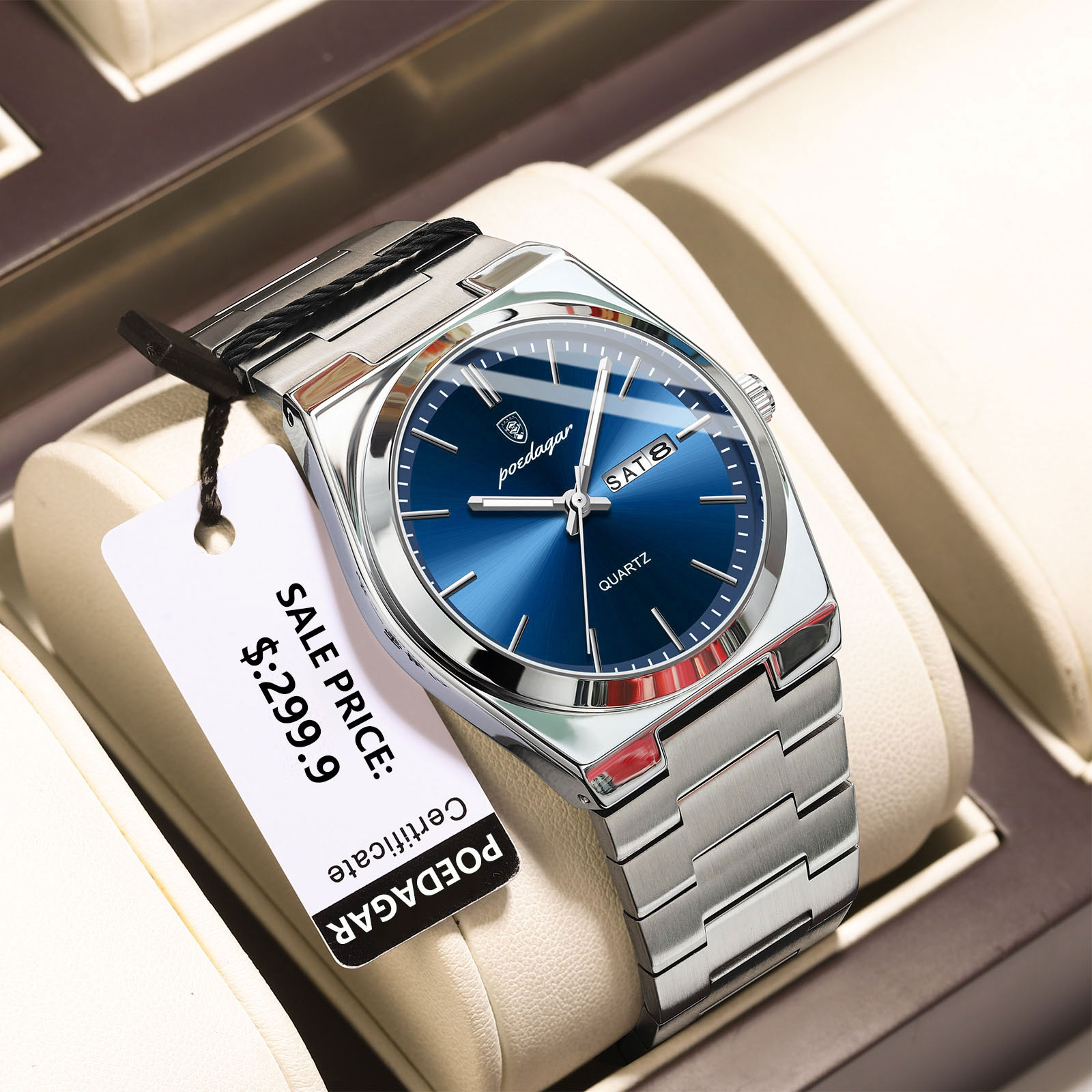 POEDAGAR 남성용 럭셔리 시계 스테인레스 스틸 방 - Luxury Watch Ap 리뷰 및 가격
