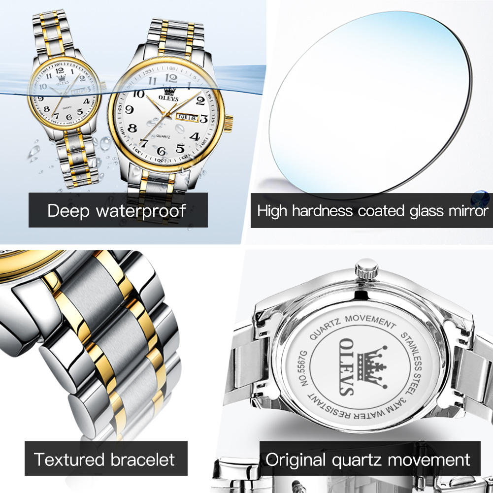 OLEVS 남성 여성을위한 새로운 패션 커플 시계 럭셔 - Luxury Watch Wallpaper 리뷰 및 가격
