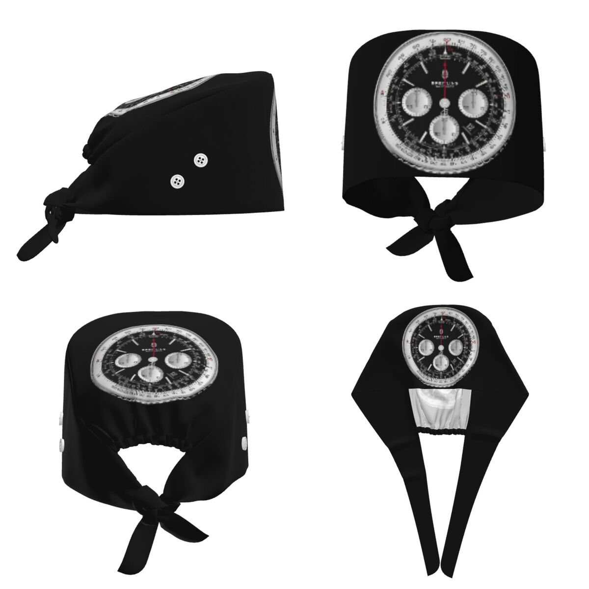블랙 고급 시계형 스크럽 모자 의사 수술용 캡 유니섹스 - Luxury Watch Face 리뷰 및 가격
