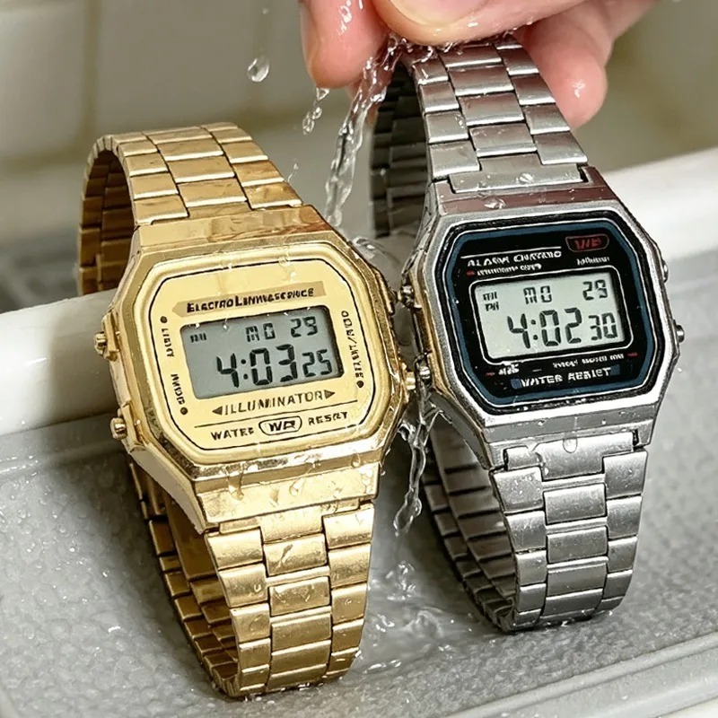 럭셔리 F91W 스틸 밴드 시계 LED 디지털 스테인레 - Luxury Watch Exchange 리뷰 및 가격