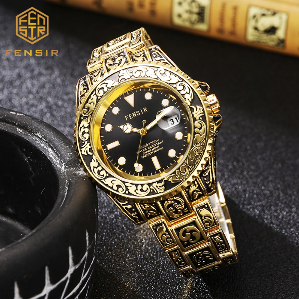 빈티지 엠보싱 남성용 쿼츠 시계, 개인 맞춤형 달력 손 - Luxury Watch And Price 리뷰 및 가격