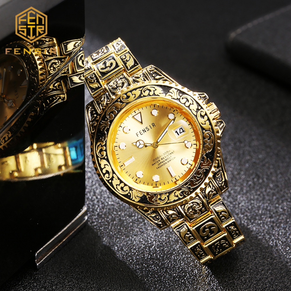 빈티지 엠보싱 남성용 쿼츠 시계, 개인 맞춤형 달력 손 - Luxury Watch And Price 리뷰 및 가격