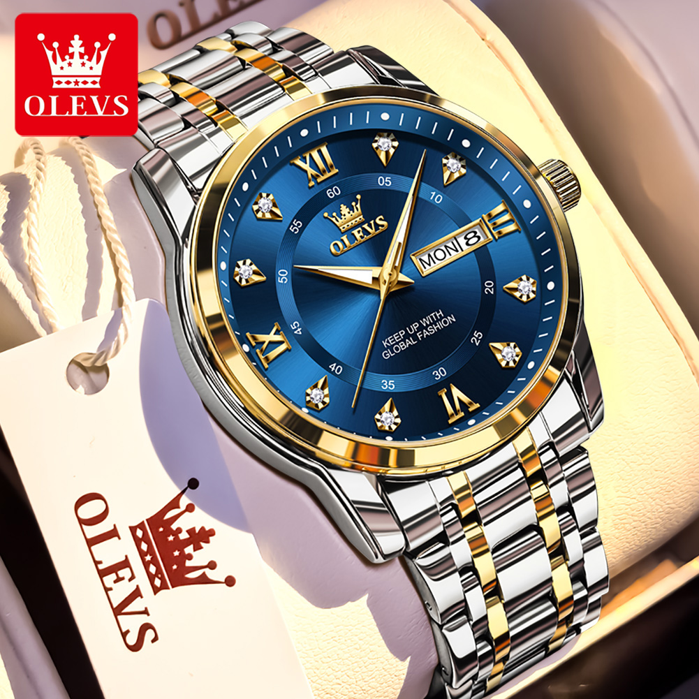 OLEVS 브랜드 패션 남성용 시계 스테인레스 스틸 방 - Luxury Watch Brands 리뷰 및 가격
