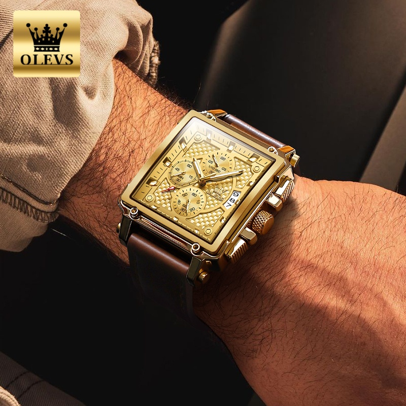 OLEVS 브랜드 남성용 시계 방수 가죽 스트랩 크로노 - Luxury Watch Brands 리뷰 및 가격