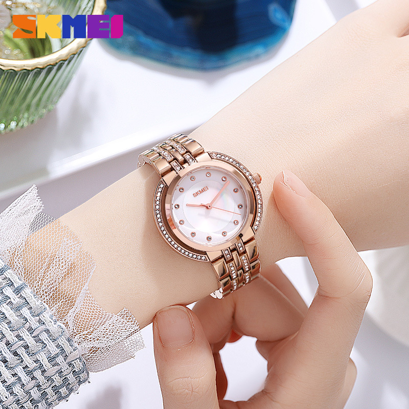 여성용 팔찌 쿼츠 시계 고급 라인스톤 다이얼 아연 합금 - Luxury Watch With Bracelet 리뷰 및 가격